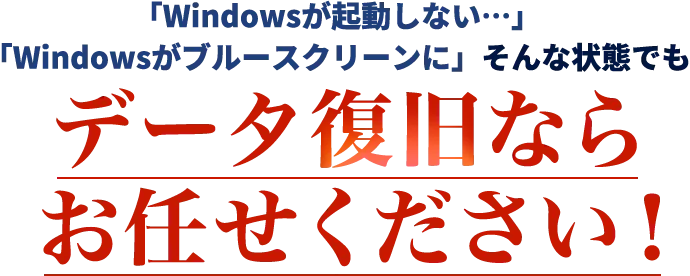 「Windowsが起動しない…」「Windowsがブルースクリーンに」そんな状態でもデータ復旧ならお任せください！